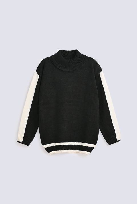 GIRLS SWEATER WITH WHITE TIPPING