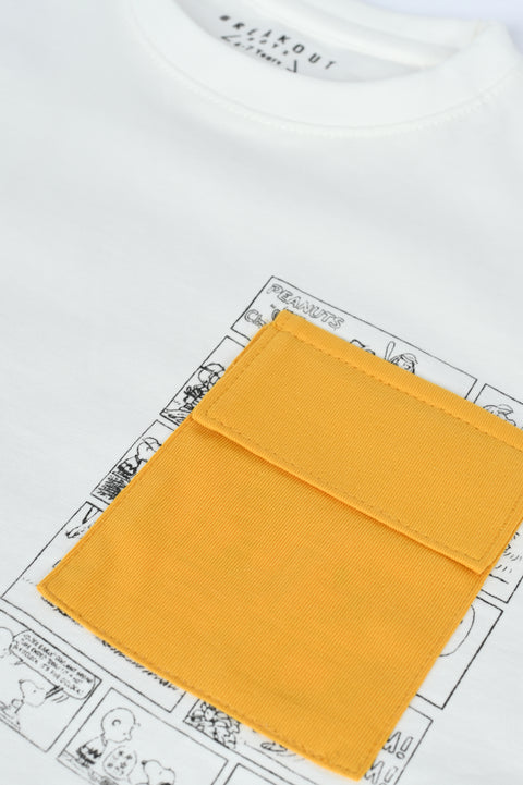 BOYS POCKET DETAIL PRINTED TEE