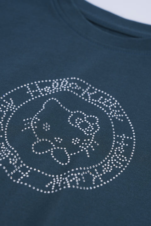 GIRLS HELLO KITTY EMBELLISHED T-SHIRT