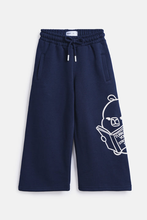 GIRLS GRAPHIC LOOSE FIT FLEECE TROUSER