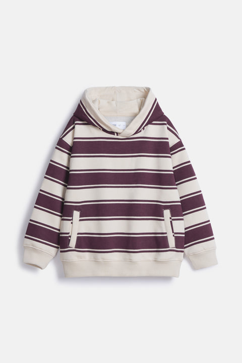 BOYS STRIPED HOODED TOP