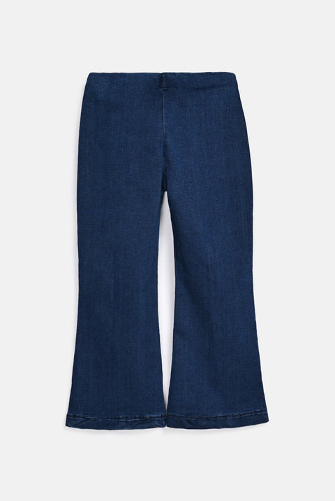 GIRLS DENIM LOOK BOOT CUT JEGGINGS