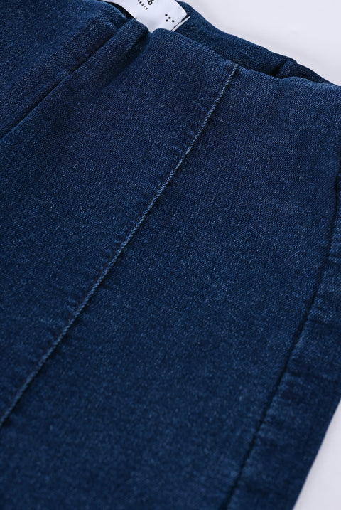 GIRLS DENIM LOOK BOOT CUT JEGGINGS