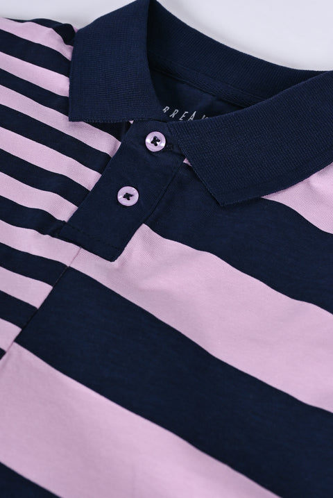 GIRLS STRIPED BOXY FIT POLO