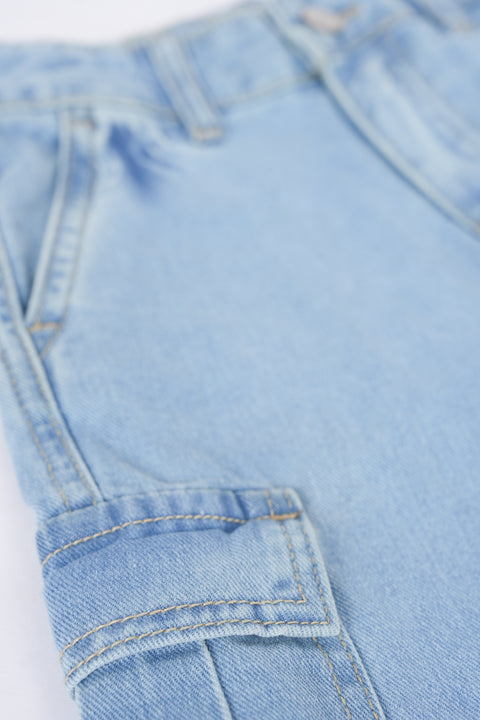 BOYS CARGO DENIM SHORTS