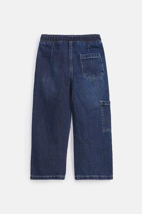 BOYS LOOSE PATCH POCKET DENIM