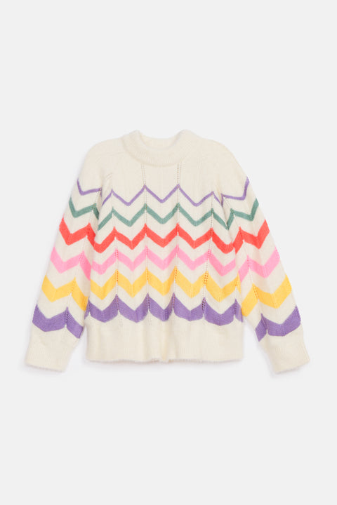 GIRLS CHEVRON JACQUARD SWEATERS