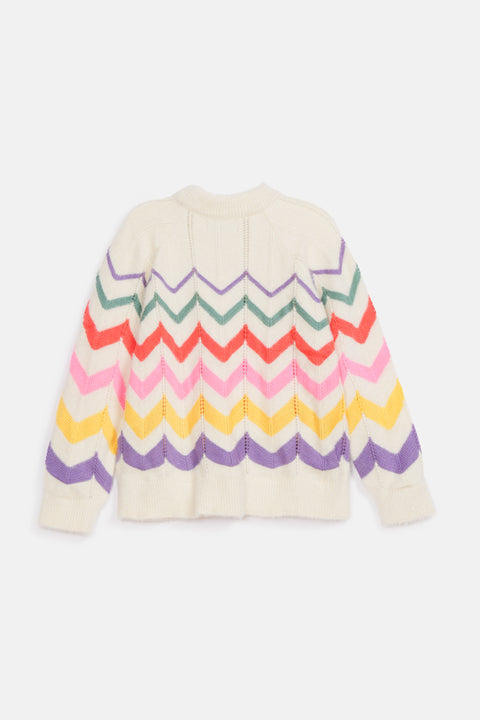 GIRLS CHEVRON JACQUARD SWEATERS